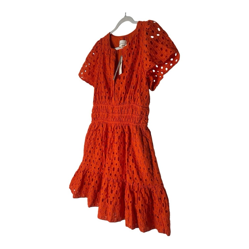 New Anthropologie The Somerset Mini Dress Women's Large Eyelet Elastic Waist - Picture 6 of 10